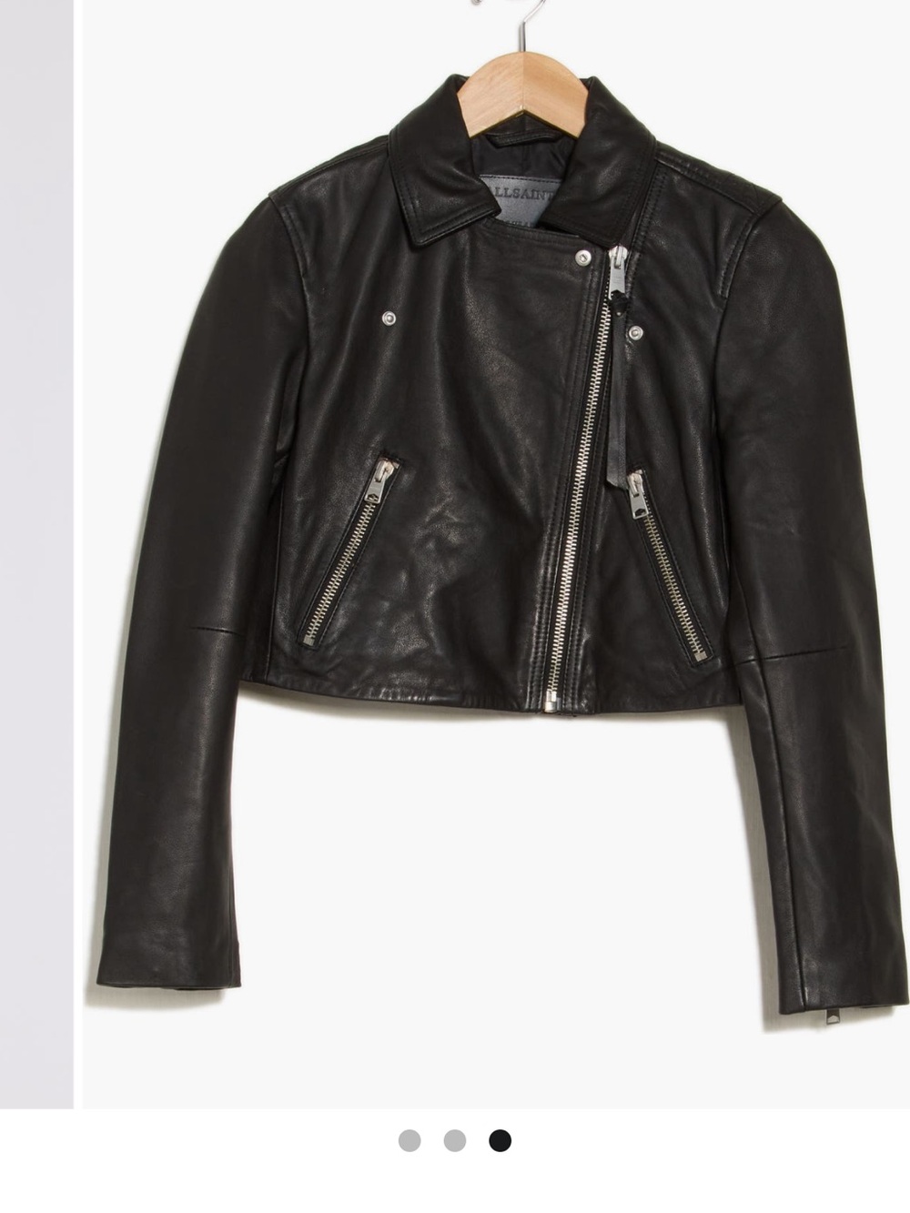 Dalby leather crop biker Jacket All saints